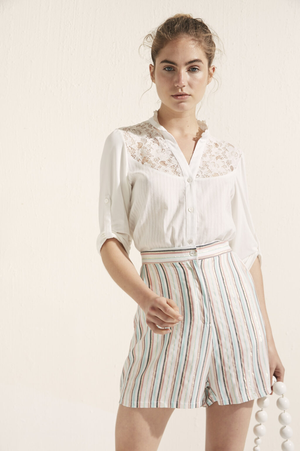 SHORT RAYADO CON LUREX